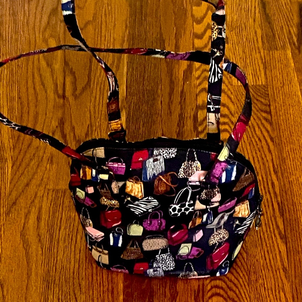 Nicole Miller printed silk handbag